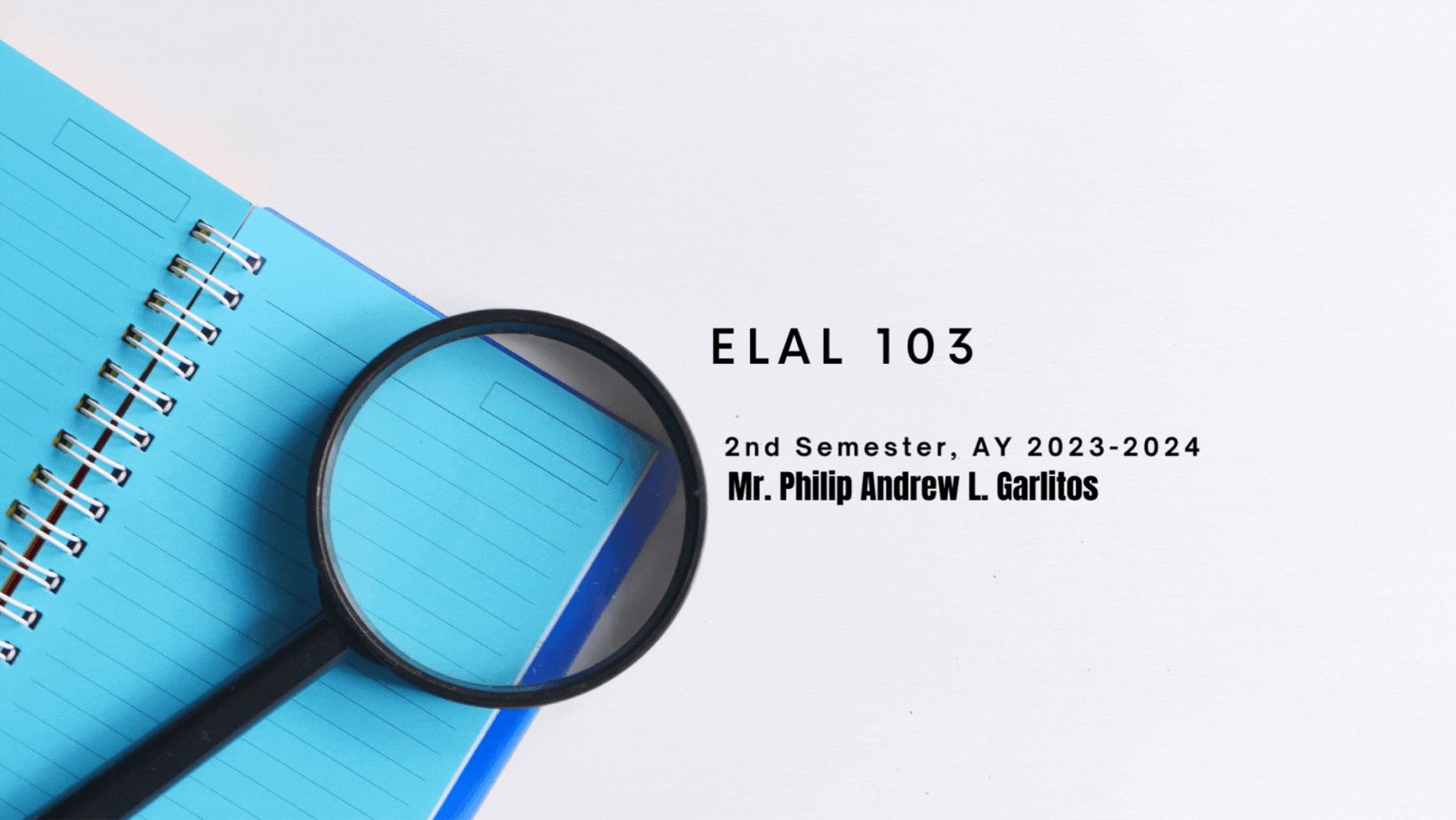 ELAL 103 Eng Phonology & Morphology