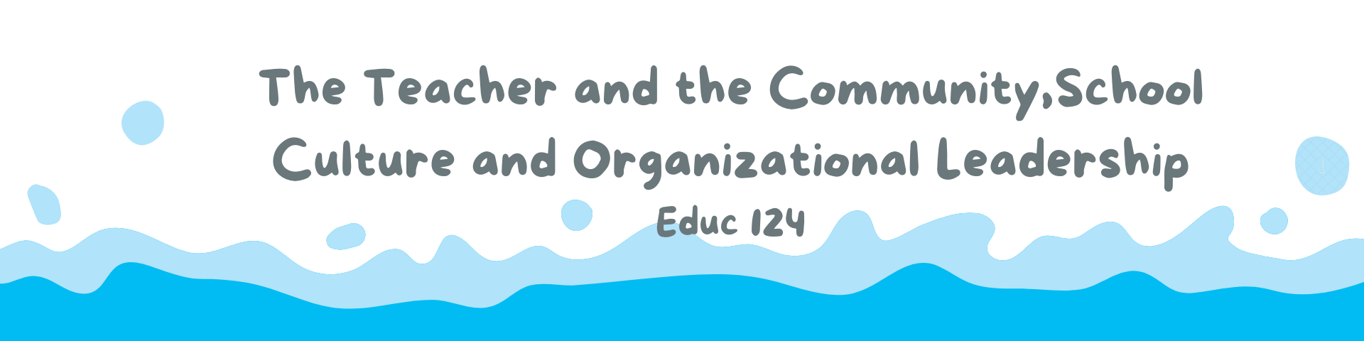 Educ 124 -The Teacher and the Community, School  Culture and Organizational Leadership  (BPEd 1)