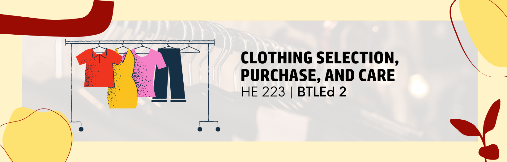 HE 223-Clothing Selection, Purchase and Care  (BTLEd 2)