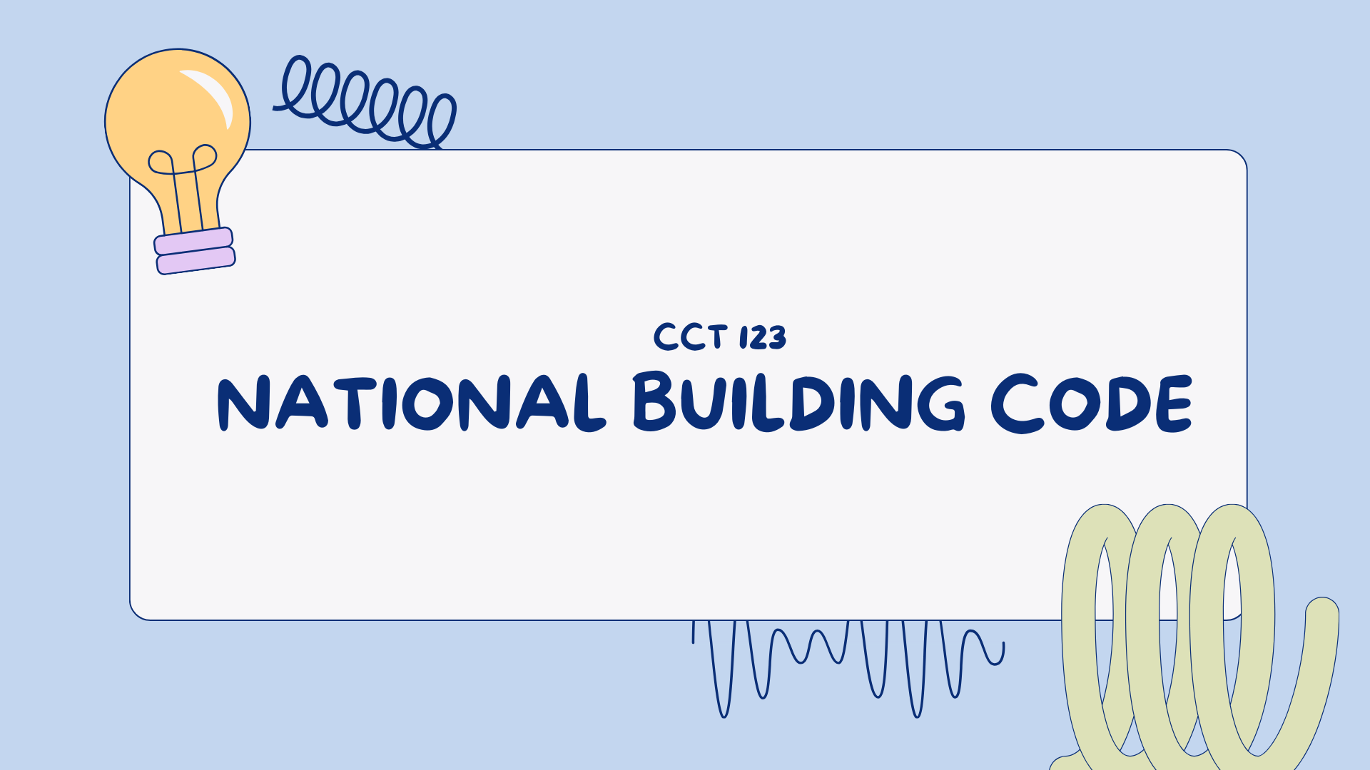 CCT 123 - National Building Code BTVTed-1 [2nd Sem 2023-2024]